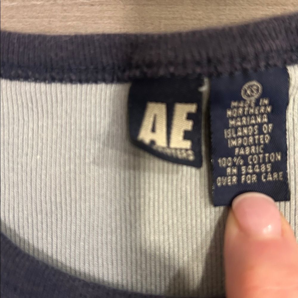 Vintage American Eagle Outfitters Y2K Women’s Blue LS Crewneck Top XS - Picture 4 of 5